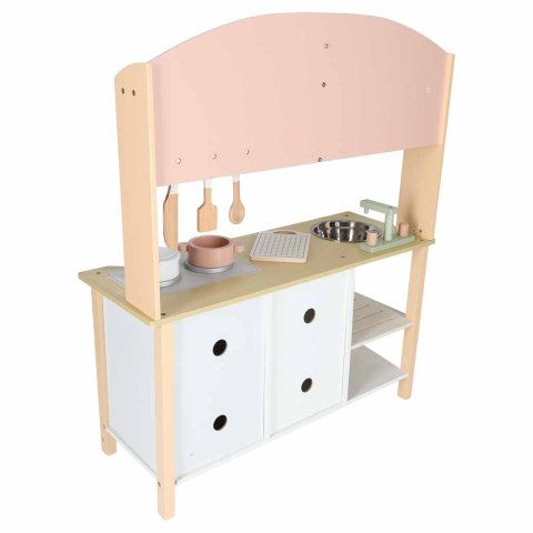 Kuchnia dla dzieci drewniana MDF MODERN CLASSIC akcesoria 81cm różowa