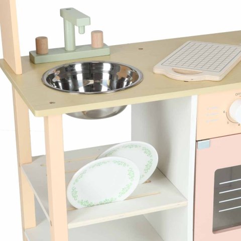 Kuchnia dla dzieci drewniana MDF MODERN CLASSIC akcesoria 81cm różowa