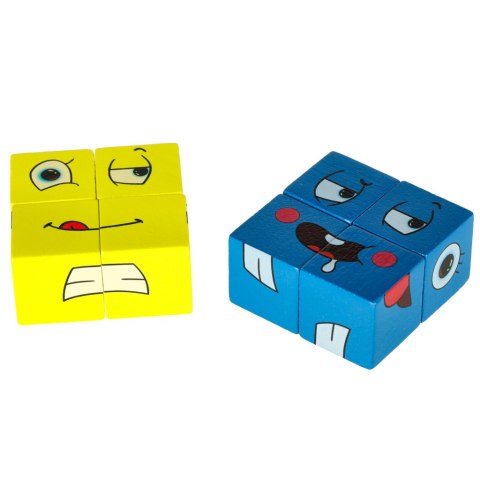 Gra edukacyjne wyzwania nauka emocji klocki drewniane