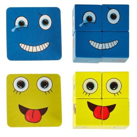 Gra edukacyjne wyzwania nauka emocji klocki drewniane
