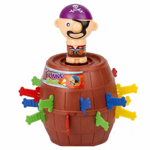 Gra zręcznościowa Szalony Pirat w beczce Ukłuj pirata 9 x 9 x 12,5 cm