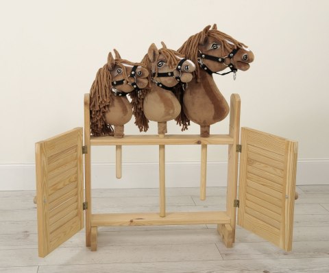 Hobby Horse Mały koń na kiju Premium tarantowaty biało-czarny z białą grzywą A5