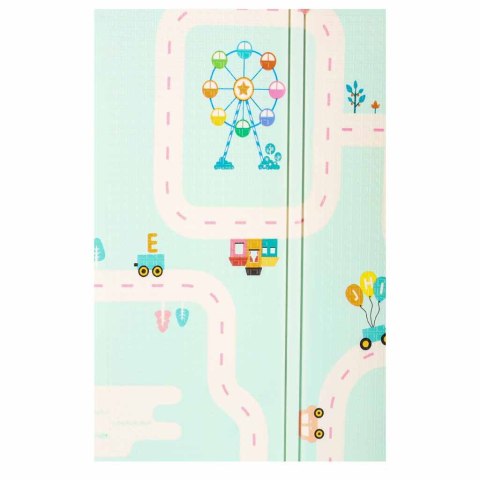 Mata edukacyjna piankowa dwustronna składana pandy ulica 180 x 200cm