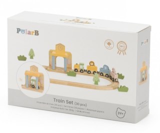 Viga 44257N PolarB Drewniana kolejka z torami i stacją