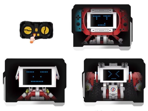 Klocki zdalnie sterowane Robots Pro 5w1 z ekranem LED RC0741
