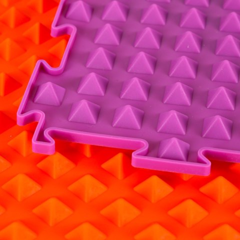 Mata sensoryczna puzzle montessori do masażu stóp 8 elementów kolorowe