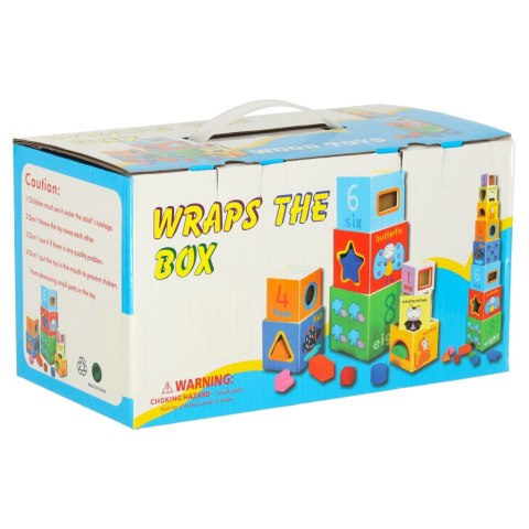 Wieża edukacyjna drewniana sorter kształty nauka liczenia 71cm XXL